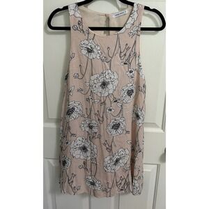 4/$25 OXFORD SUNDAY Boutique SMALL Cream Black Light Pink Sleeveless Dress